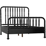 Bachelor Black Wooden Bed Frame-Beds-Noir-LOOMLAN