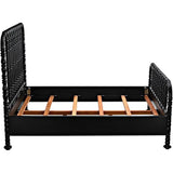 Bachelor Black Wooden Bed Frame-Beds-Noir-LOOMLAN