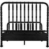 Bachelor Black Wooden Bed Frame-Beds-Noir-LOOMLAN