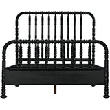 Bachelor Black Wooden Bed Frame-Beds-Noir-LOOMLAN