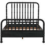 Bachelor Black Wooden Bed Frame-Beds-Noir-LOOMLAN