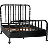 Bachelor Black Wooden Bed Frame-Beds-Noir-LOOMLAN