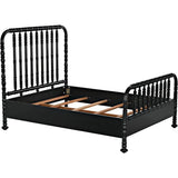 Bachelor Black Wooden Bed Frame-Beds-Noir-LOOMLAN