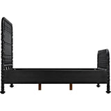 Bachelor Black Wooden Bed Frame-Beds-Noir-LOOMLAN