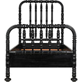 Bachelor Black Wooden Bed Frame-Beds-Noir-LOOMLAN