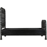 Bachelor Black Wooden Bed Frame-Beds-Noir-LOOMLAN