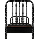 Bachelor Black Wooden Bed Frame-Beds-Noir-LOOMLAN