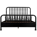 Bachelor Black Wooden Bed Frame-Beds-Noir-LOOMLAN