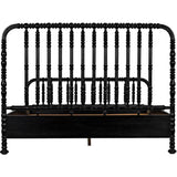 Bachelor Black Wooden Bed Frame-Beds-Noir-LOOMLAN