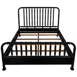 Bachelor Black Wooden Bed Frame-Beds-Noir-LOOMLAN