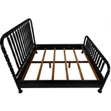 Bachelor Black Wooden Bed Frame-Beds-Noir-LOOMLAN