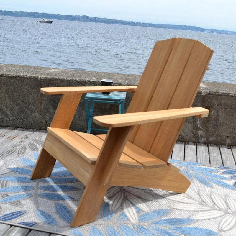 Bainbridge Teak Outdoor Adirondack Lounge Chair-Outdoor Lounge Chairs-HiTeak-LOOMLAN