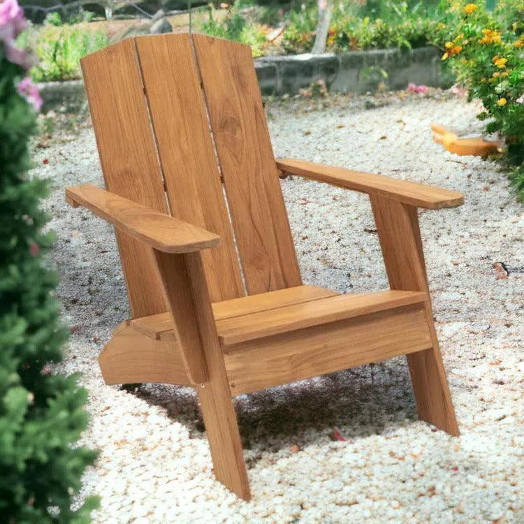 Bainbridge Teak Outdoor Adirondack Lounge Chair-Outdoor Lounge Chairs-HiTeak-LOOMLAN