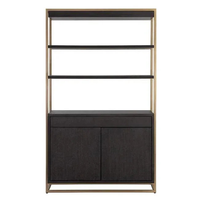 Baldessara Steel Frame Dark Brown Etagere-Etageres-SUNPAN-LOOMLAN