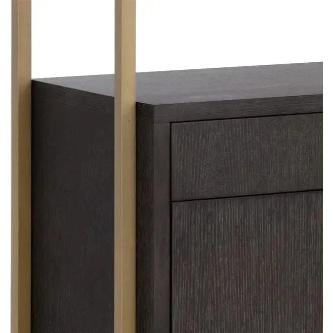 Baldessara Steel Frame Dark Brown Etagere-Etageres-SUNPAN-LOOMLAN