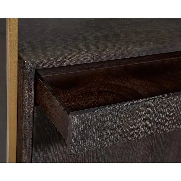 Baldessara Steel Frame Dark Brown Etagere-Etageres-SUNPAN-LOOMLAN