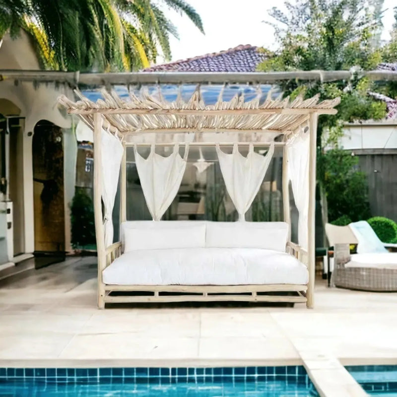 Bali Teak Cabana Daybed for Outdoor Living - Medium