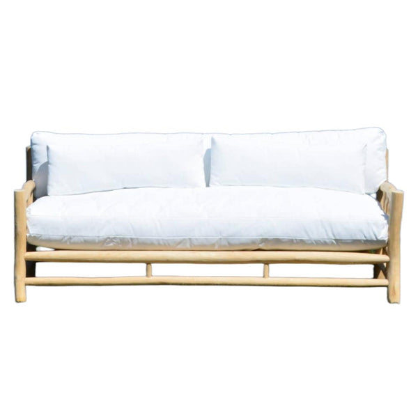 Bali Teak Wood Outdoor Couch Sofa with Marine-Grade Cushions Outdoor Sofas & Loveseats LOOMLAN By Artesia