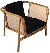 Balin Chair with Caning-Accent Chairs-Noir-LOOMLAN