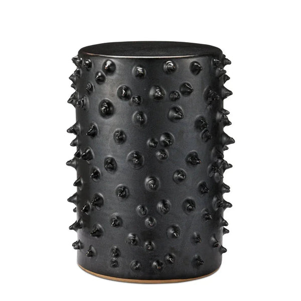 Baltz Black Ceramic Outdoor Table - LOOMLAN - Currey & Co - Outdoor Side Tables