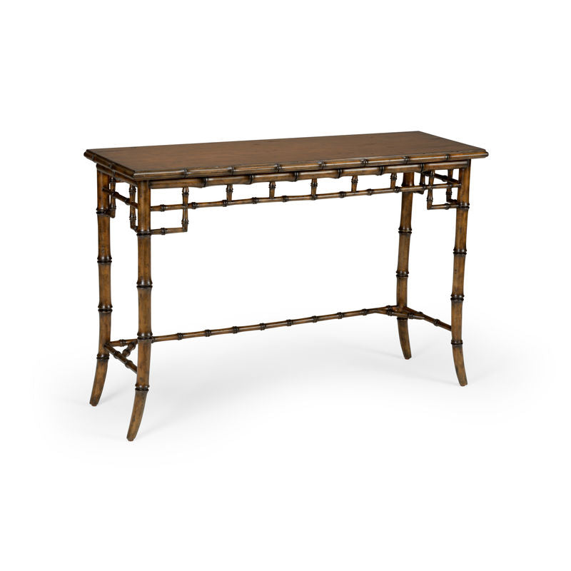 Bamboo Classic Designed Rectangular Console Table-Console Tables-Chelsea House-Brown-LOOMLAN