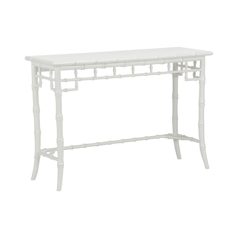 Bamboo Classic Designed Rectangular Console Table-Console Tables-Chelsea House-White-LOOMLAN