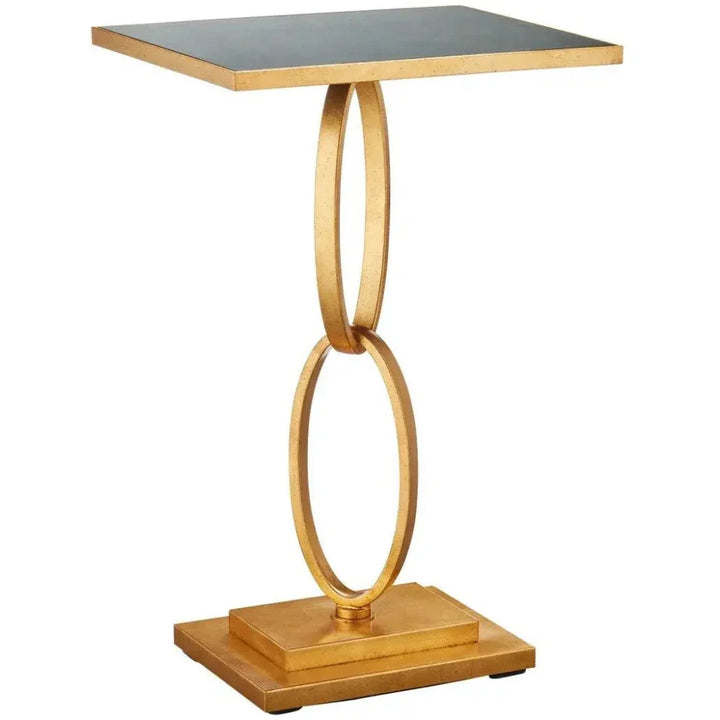 Bangle Iron & Glass Gold Rectangular Accent Table - LOOMLAN - Currey & Co - Side Tables