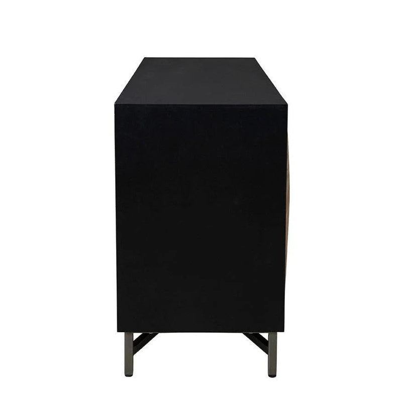 Banks Eye-catchy Designed Wooden Black Sideboard