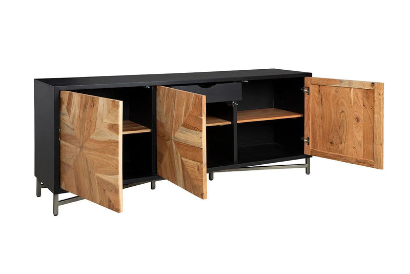 Banks Eye-catchy Designed Wooden Black Sideboard