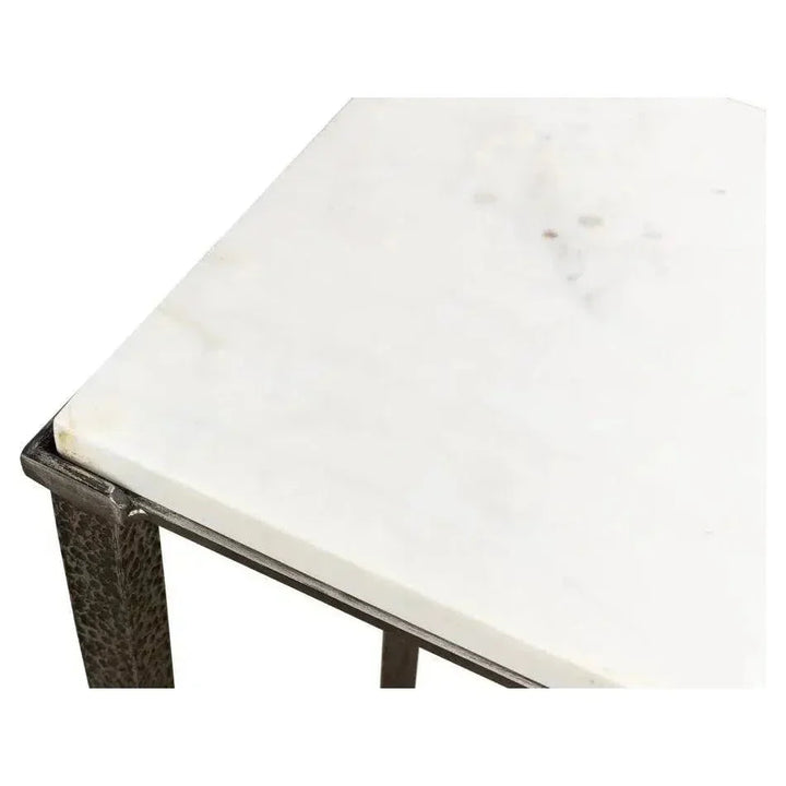 Banswara Console Table White Marble - LOOMLAN - Sarreid - Console Tables