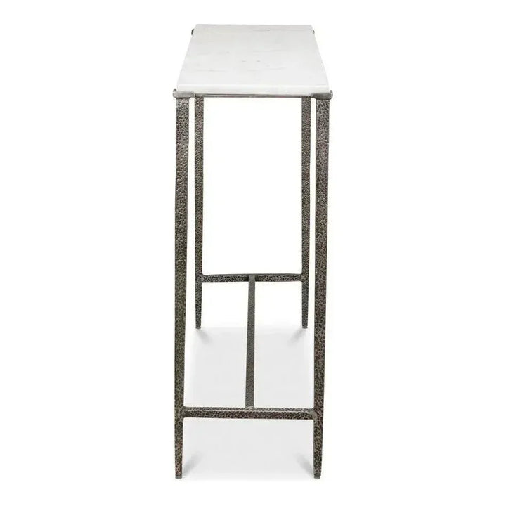 Banswara Console Table White Marble - LOOMLAN - Sarreid - Console Tables
