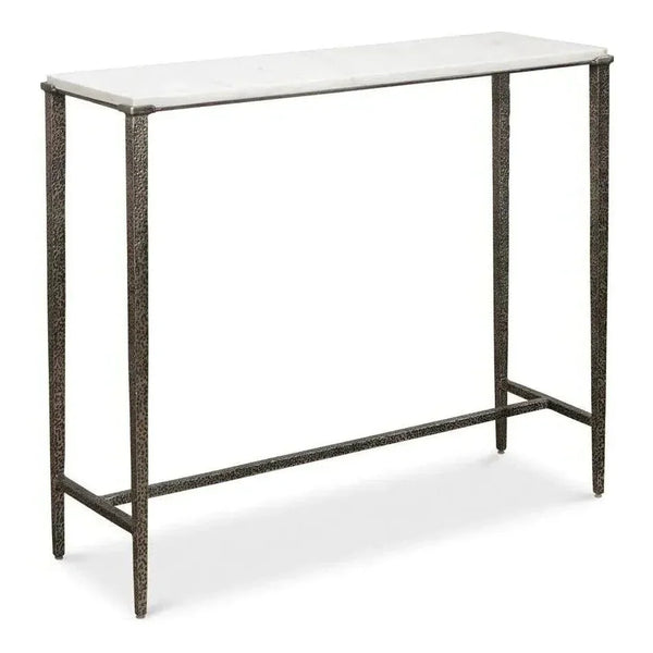 Banswara Console Table White Marble - LOOMLAN - Sarreid - Console Tables