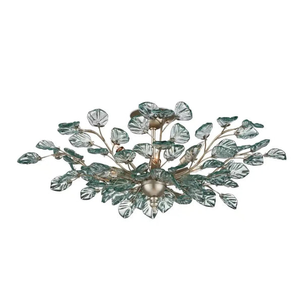 Baobab Wrought Iron d Glass Semi-Flush Mount