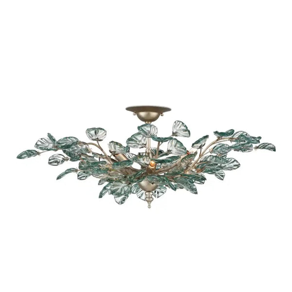 Baobab Wrought Iron d Glass Semi-Flush Mount