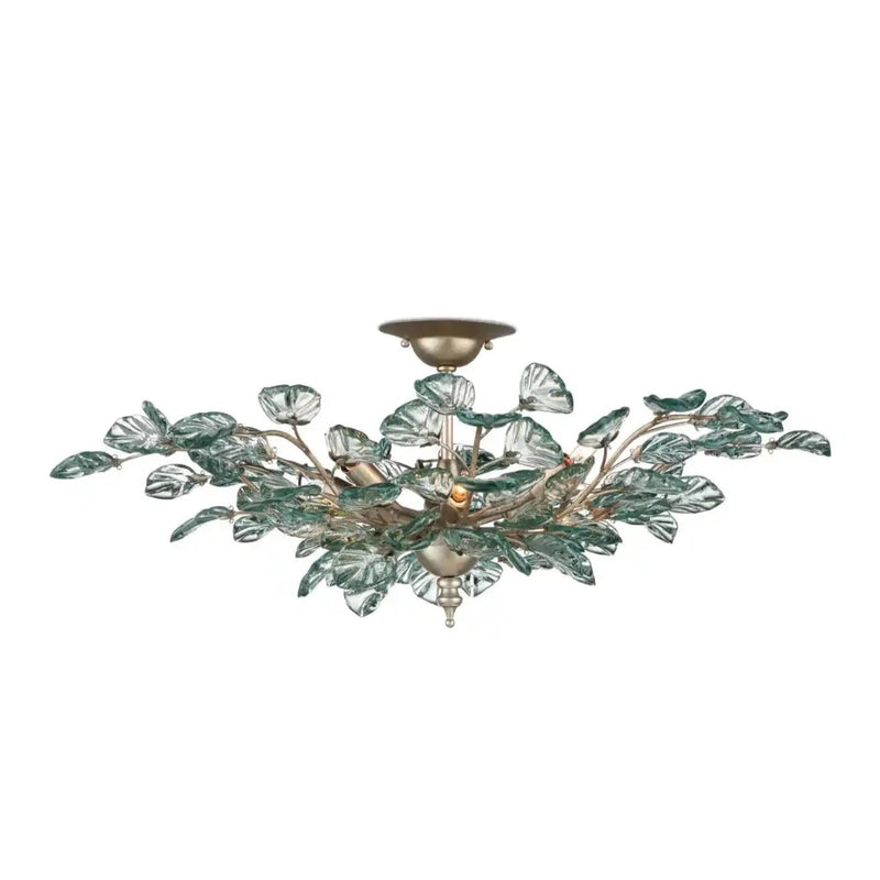 Baobab Wrought Iron Framed Glass Semi-Flush Mount