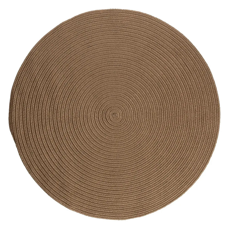 Barataria Handcrafted Round Outdoor Rugs-Outdoor Rugs-Colonial Mills-Cashew-5' x 5'-LOOMLAN