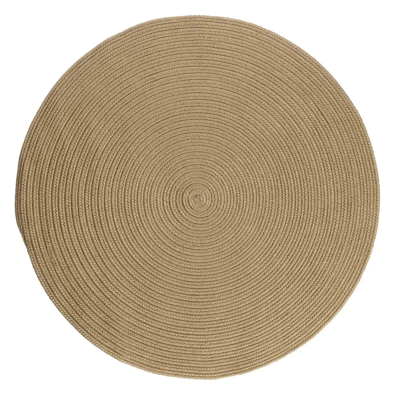 Barataria Handcrafted Round Outdoor Rugs-Outdoor Rugs-Colonial Mills-Sand-5' x 5'-LOOMLAN