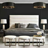 Bardot Channel Tufted White Leather Bed-Beds-Diamond Sofa-LOOMLAN