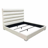 Bardot Channel Tufted White Leather Bed-Beds-Diamond Sofa-Queen-LOOMLAN