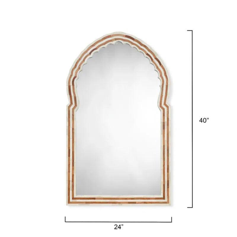 Bardot Large Bone & Wood Mirror