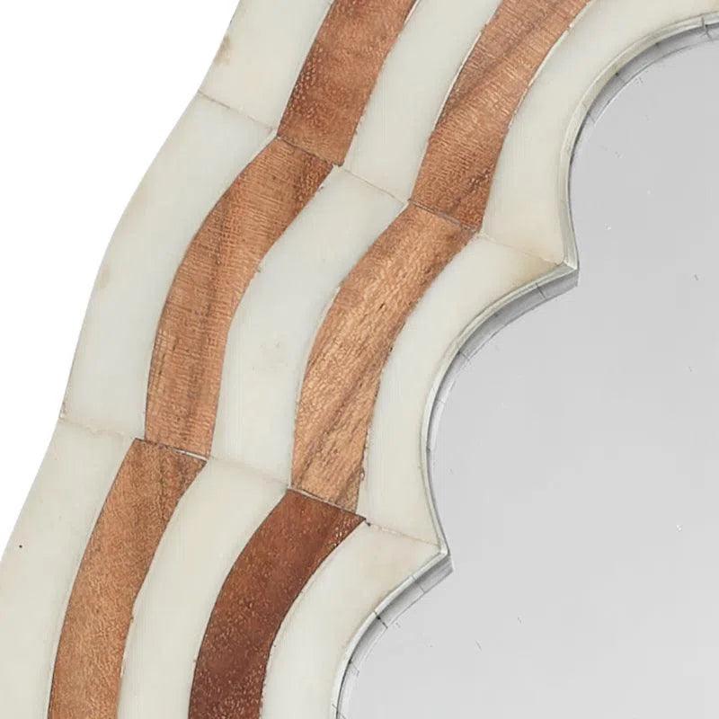 Bardot Large Bone & Wood Mirror