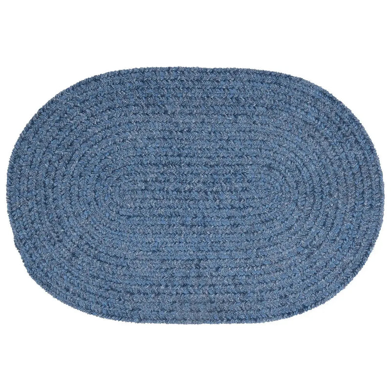 Barefoot Durable Oval Bath Rugs-Area Rugs-Colonial Mills-Blue-1'5" x 2'3"-LOOMLAN