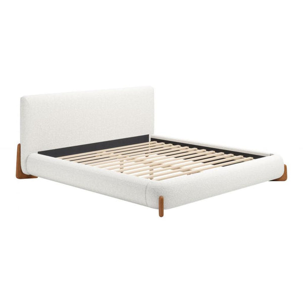 Baris Ivory Textured Fabric Bed