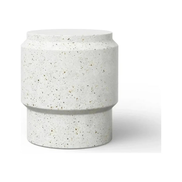 Barrel Concrete Made Stylish Outdoor Stool-Garden Stools-Urbia-Ivory Terrazo-LOOMLAN