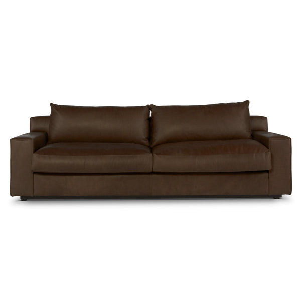 Barrett Ethical Custom Made 2 Cushion Leather Sofa-Sofas & Loveseats-One For Victory-LOOMLAN