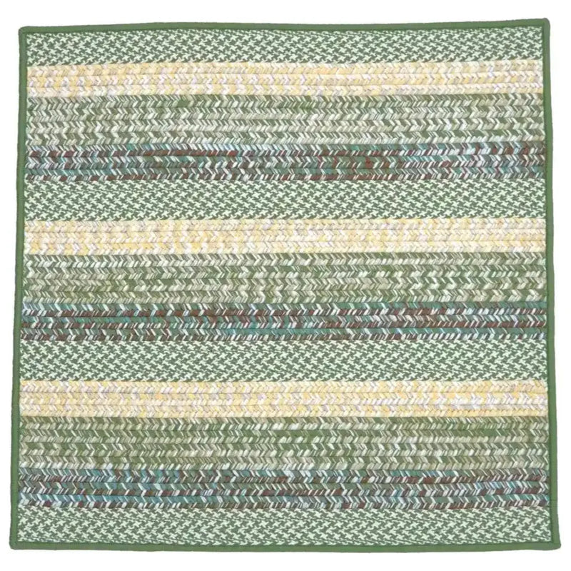 Barrett Stripe Square Outdoor Rugs-Outdoor Rugs-Colonial Mills-Green Lantern-3' x 3'-LOOMLAN