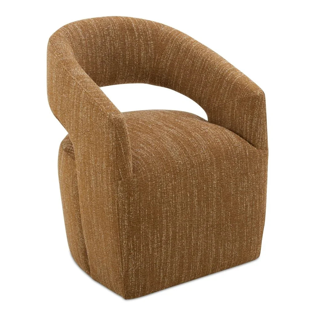 Barrow Amber Glow Rolling Dining Chair | LOOMLAN