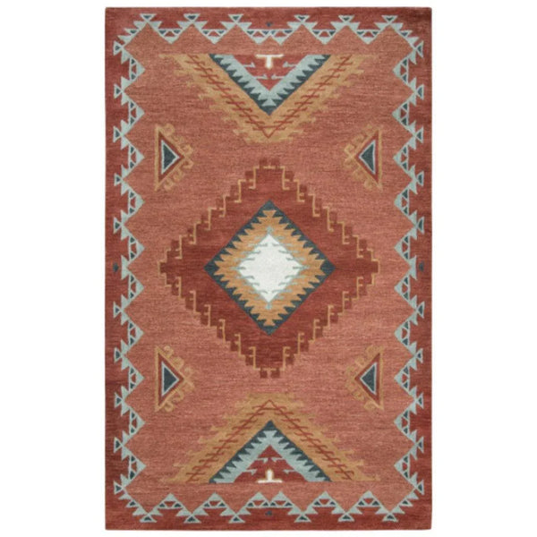Bars Tribal Rust Large Area Rugs For Living Room - LOOMLAN - LOOMLAN - Area Rugs