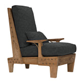 Baruzzi Chair, Teak w/US Made Cushions-Accent Chairs-Noir-LOOMLAN