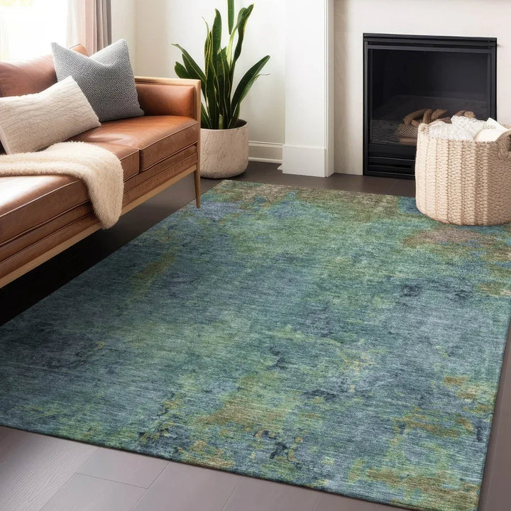 Barzane Blue Washable Indoor - Outdoor Rug - LOOMLAN - LOOMLAN Rugs - Outdoor Rugs
